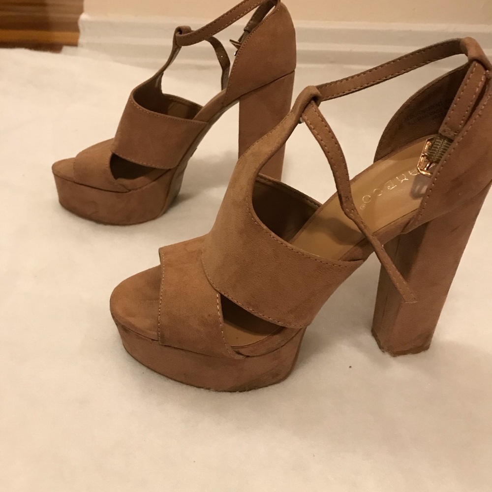 chunky platform heel booties.